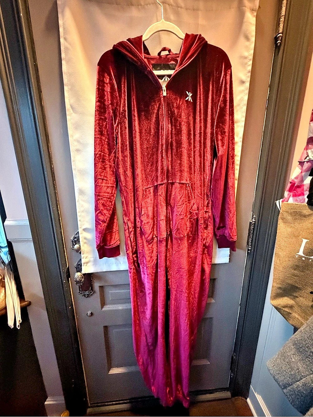 Onepiece Original Velour Jumpsuit in Red